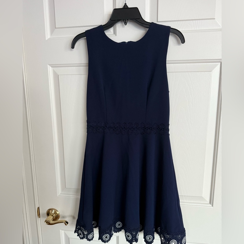 B. Darlin Navy Knee Length Shift Dress